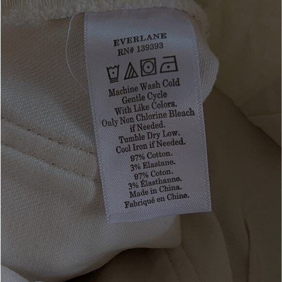 NWOT Everlane White Denim The Organic Way-High® Shortie Shorts, size 2 - Picture 4 of 7